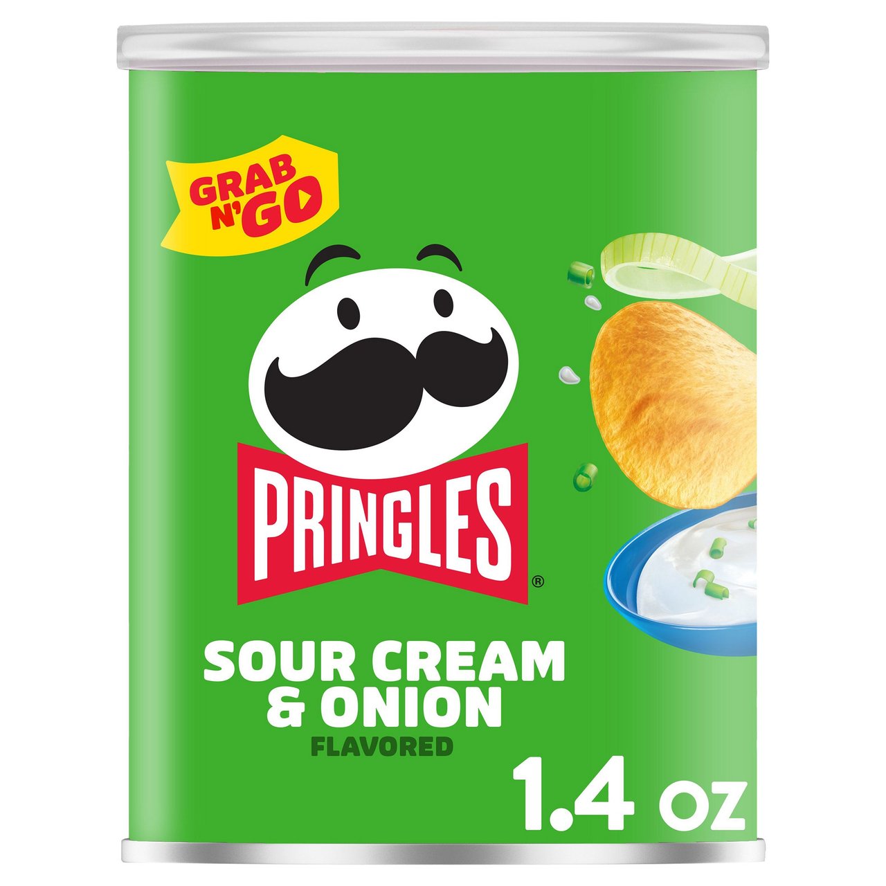 Pringles Sour Cream & Onion Flavored Chips, 1.41 oz, 12-Count - Image 1