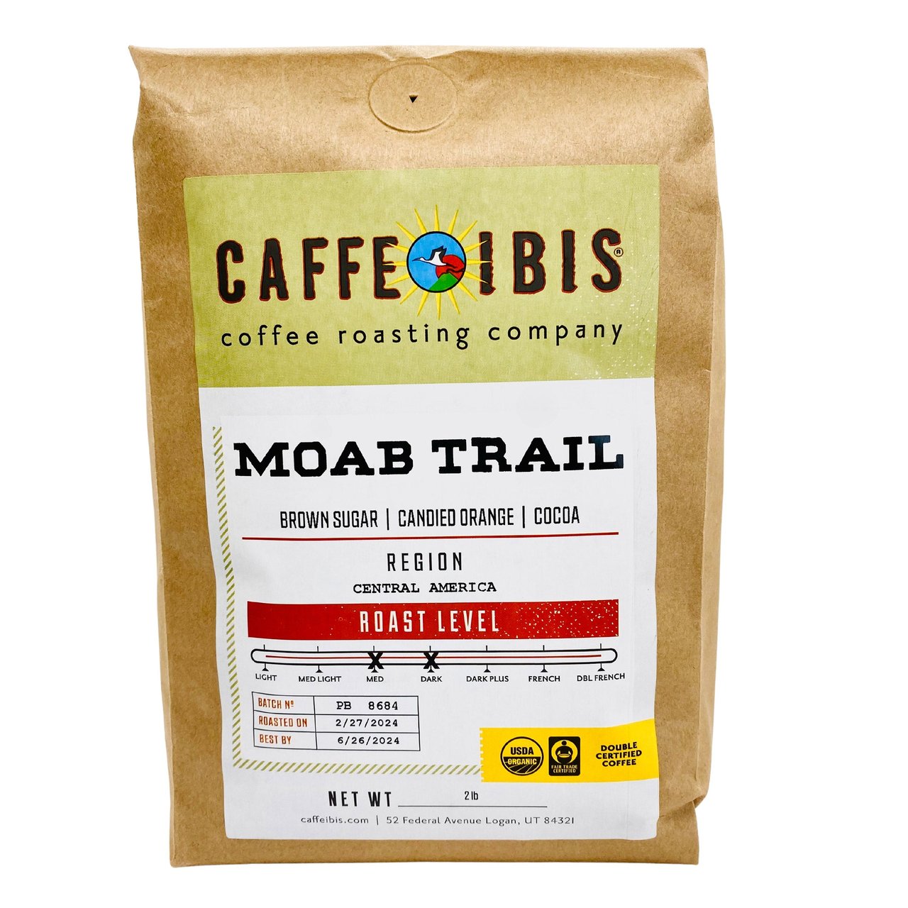 Caffe Ibis Organic Moab Trail Whole Bean Coffee, 2 lbs - Image 1