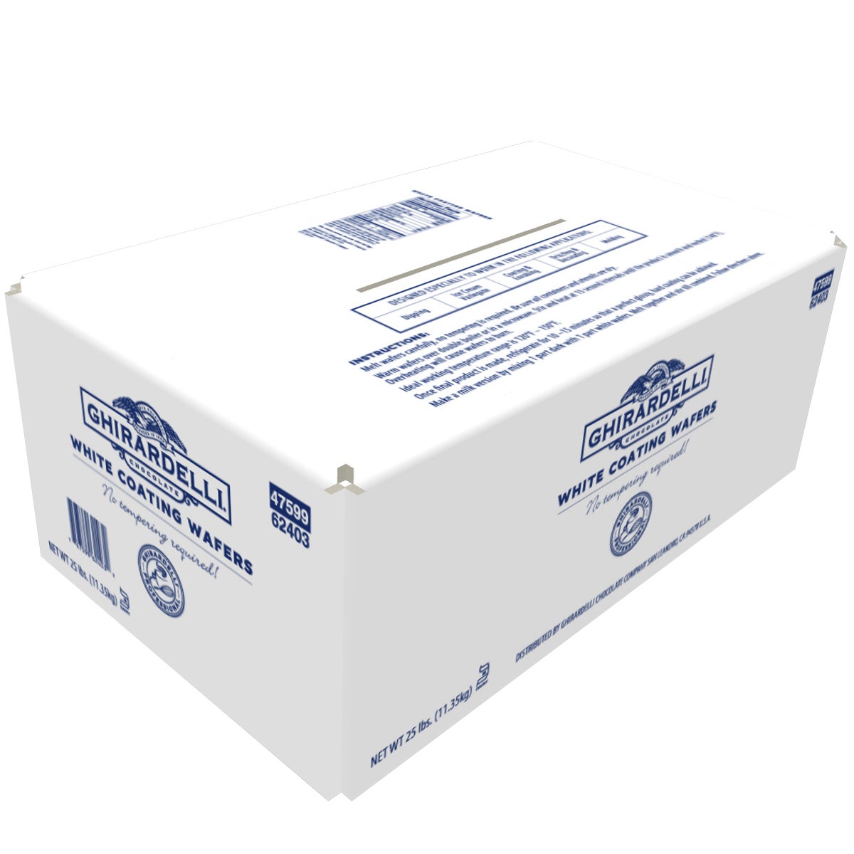 Ghirardelli White Coating Wafers, 25 lbs