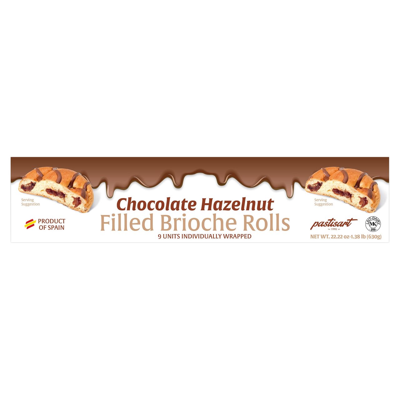 La Boulangerie Chocolate Hazelnut Filled Brioche Rolls, 9 ct / 22.22 oz - Image 1