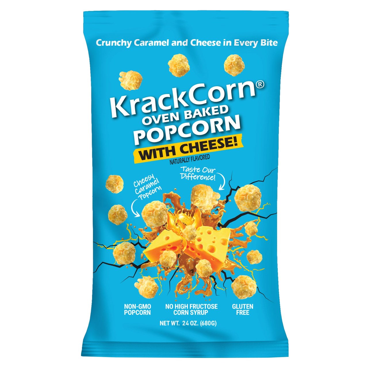 KrackCorn Cheese Popcorn 24 Ounces - Image 1