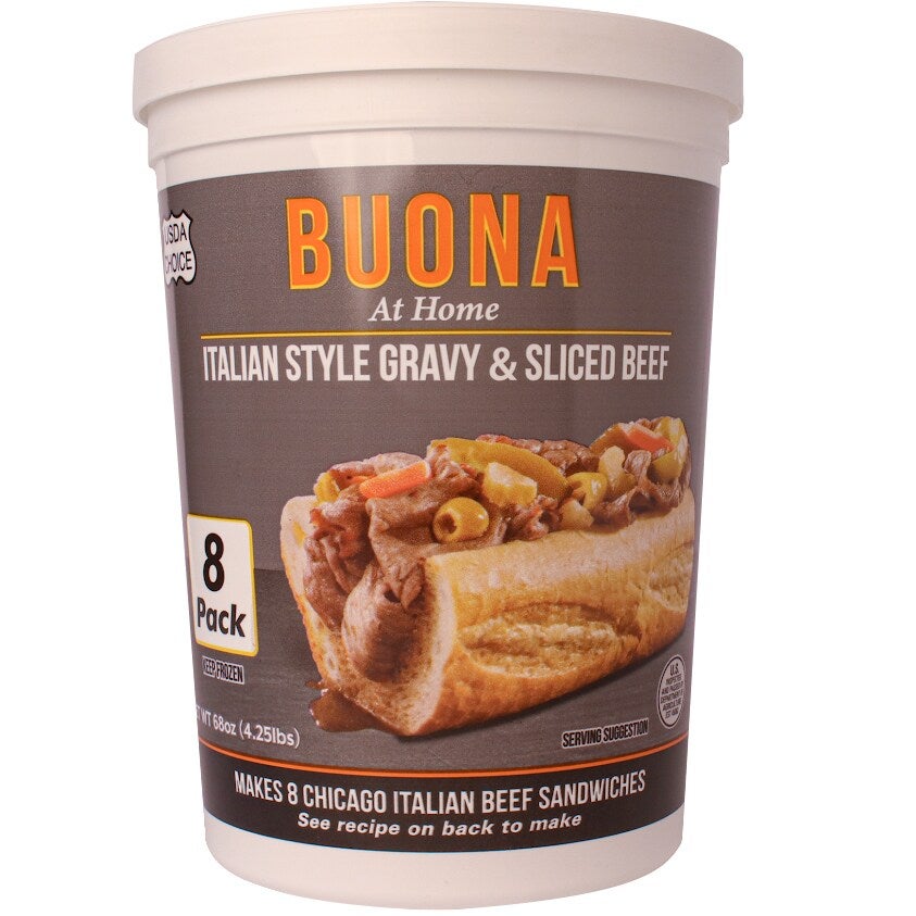 Buona Beef Italian Beef with Gravy 68 Ounce Tub - Image 1