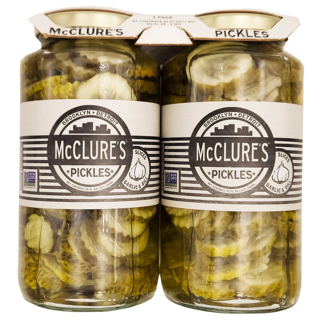 McClure's Pickles Garlic Dill Slices 2/32 Ounce Jars - Image 1