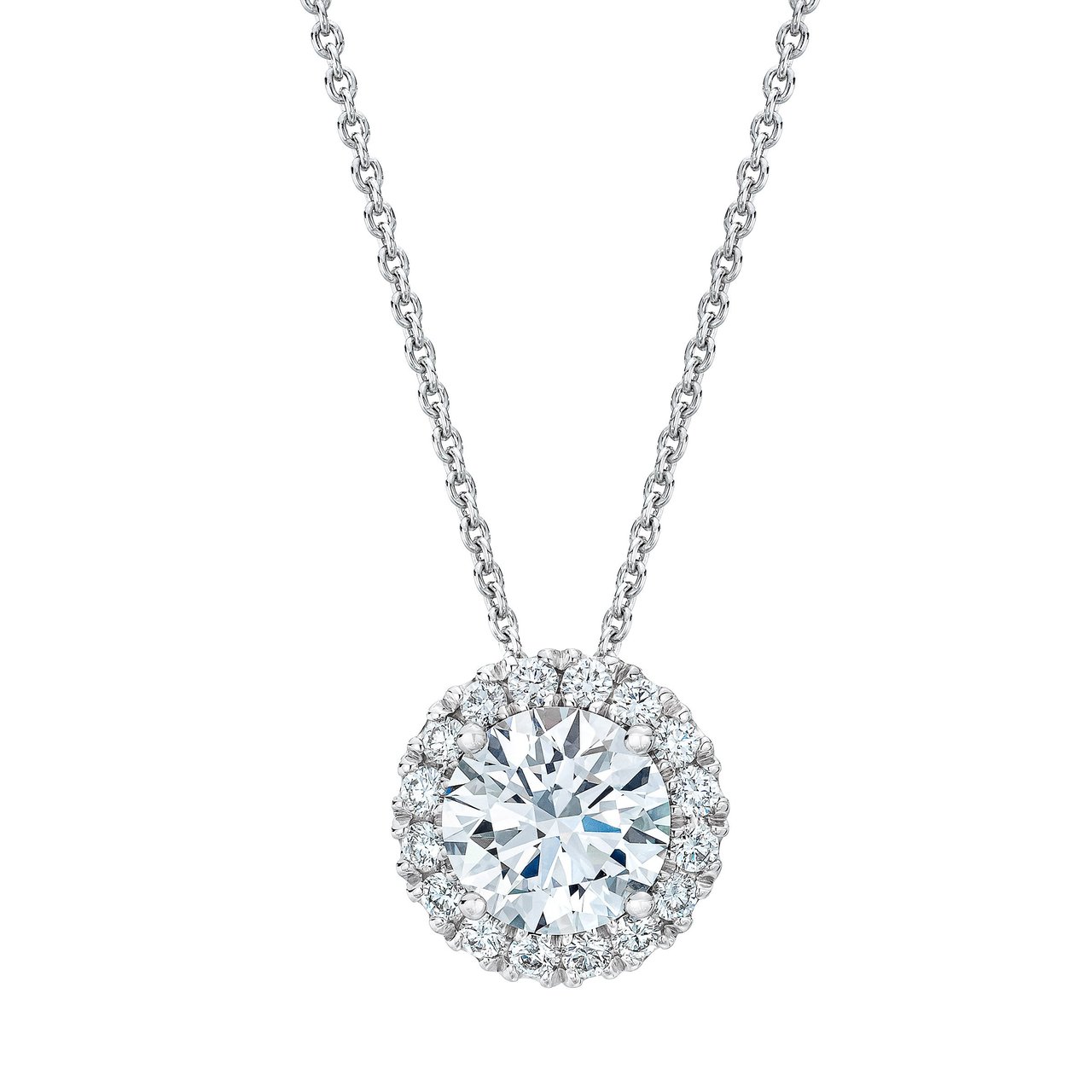 1.43CTW ROUND DIAMOND 18KT W/GOLD PENDANT 1.19CT CENTER VVS1 "H" - Image 1