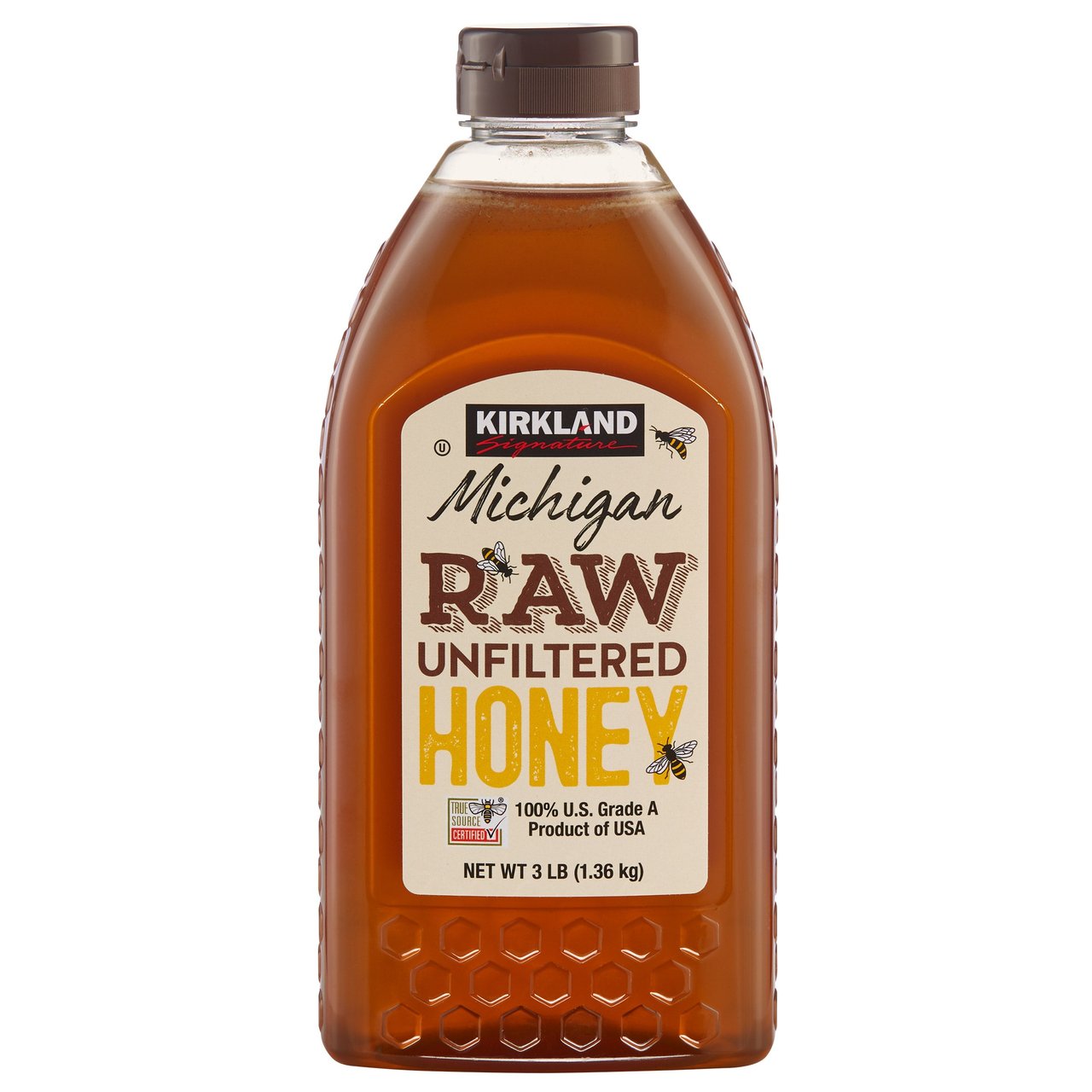 Kirkland Signature Michigan Raw Honey 48 Ounce Bottle - Image 1
