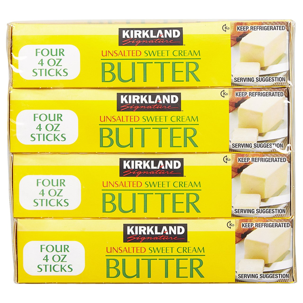 Kirkland Signature Unsalted Butter Quarters, 4 Pack, 1 Pound Each - Image 1