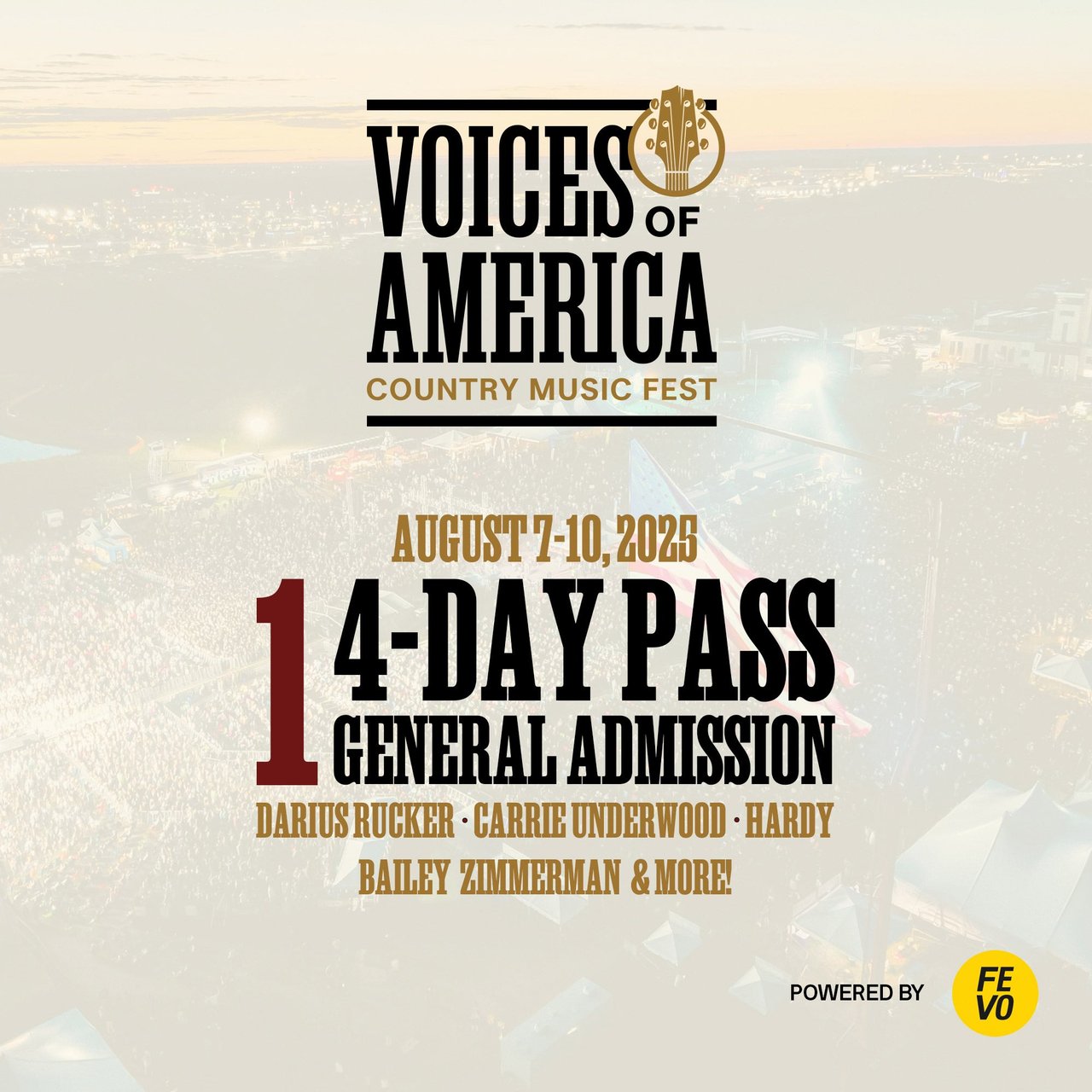 Voices of America Country Music Fest - 1 to 4 Day GA Pass (Non-Refundable)