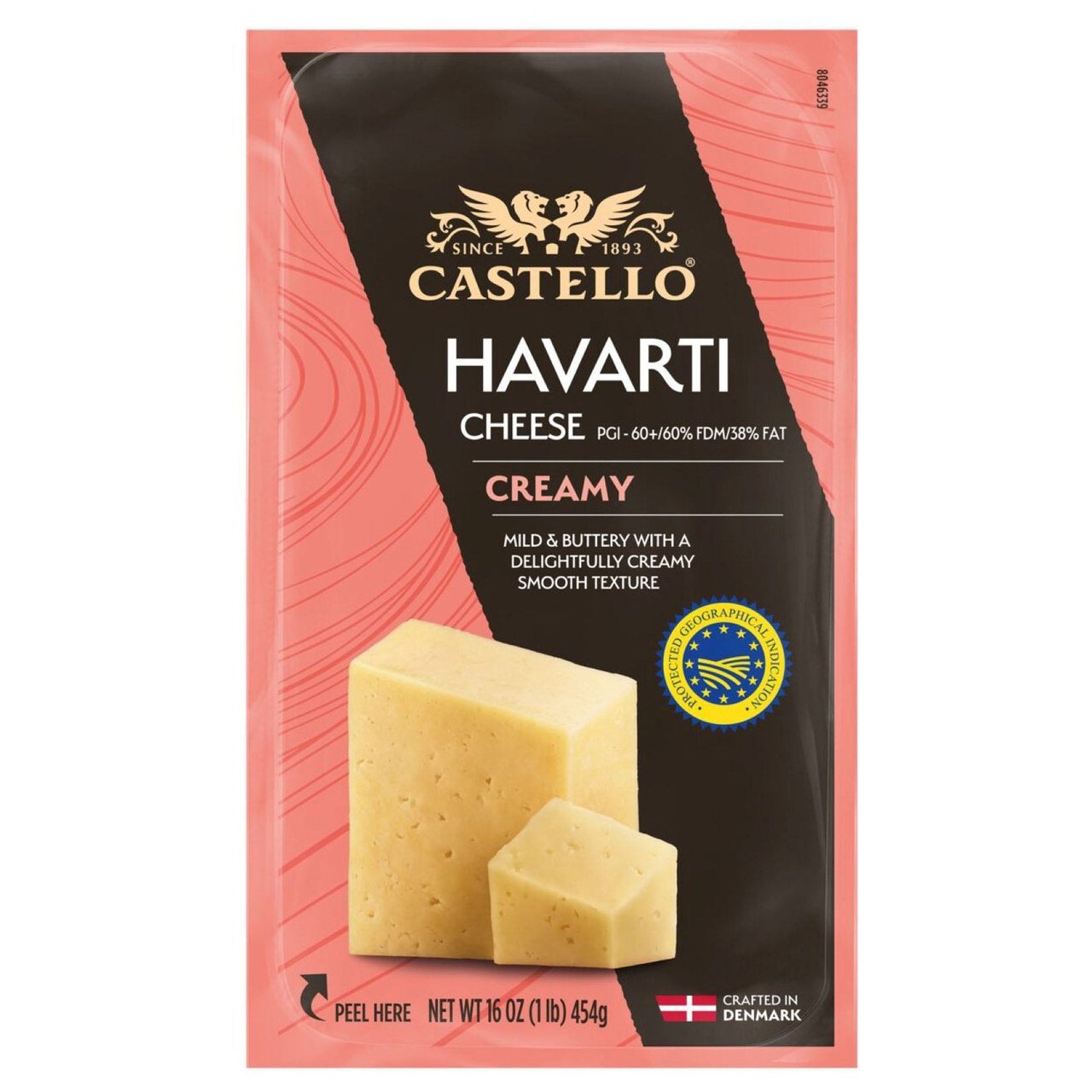 Castello Creamy Havarti Cheese, Imported from Denmark, 1 lb - Image 1