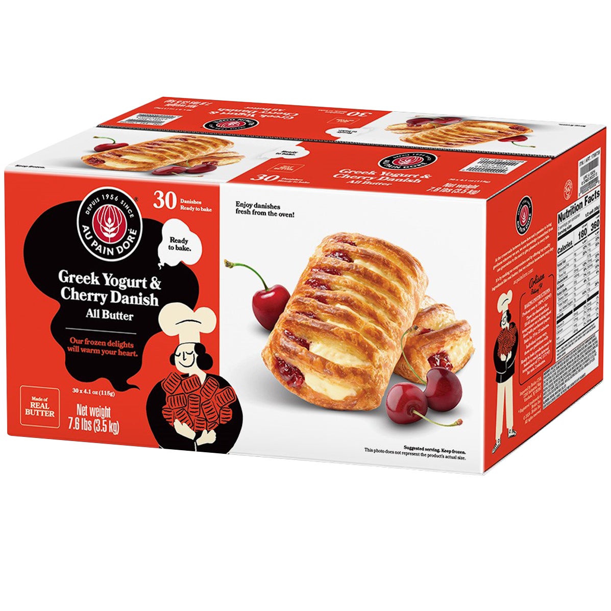 Au Pain Doré Greek Yogurt & Cherry Danish 30/4.1 oz