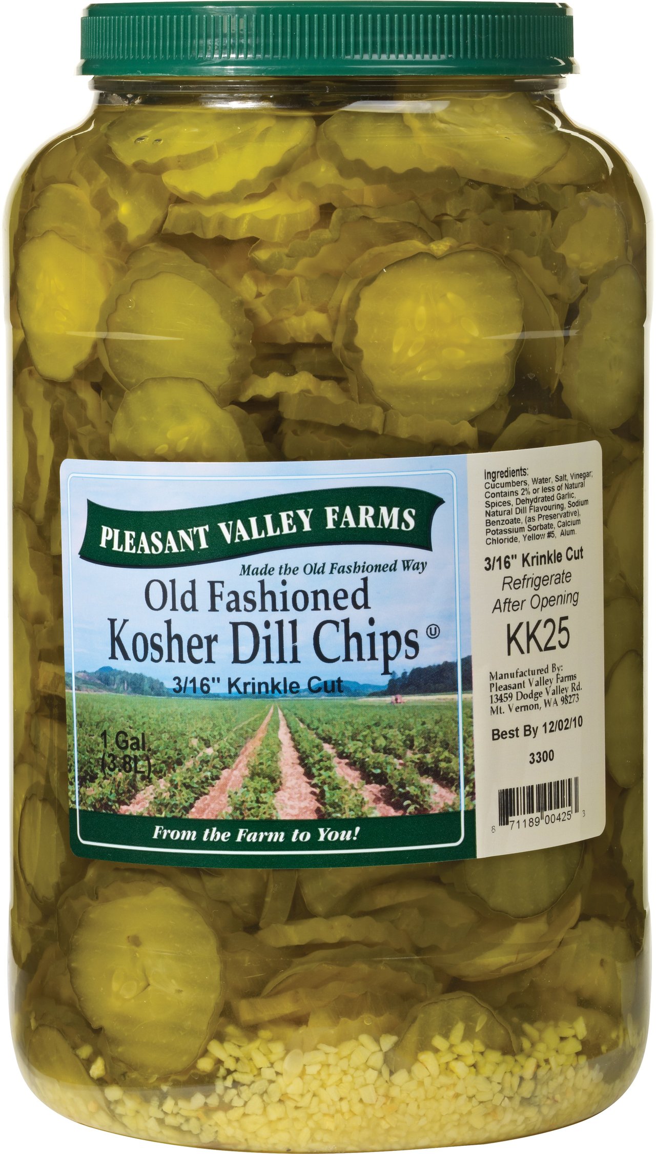 Pleasant Valley Krinkle Dill Chips 1 Gallon
