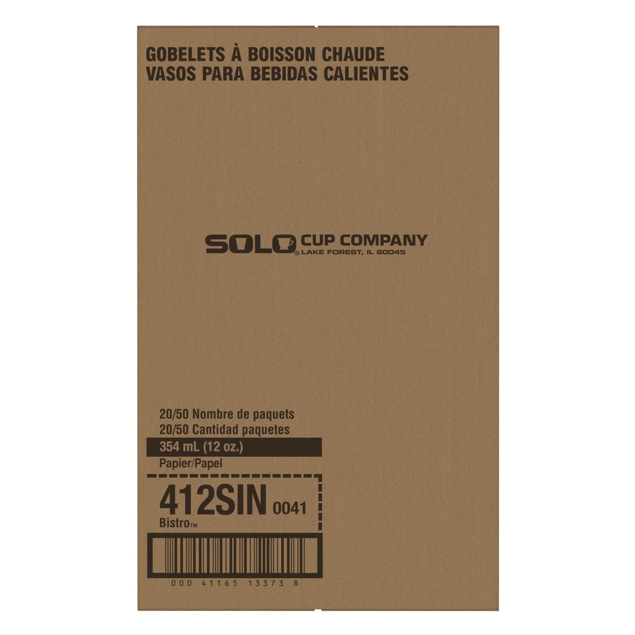 Solo 12 oz Bistro Hot Cup, 1000 CT - Image 1