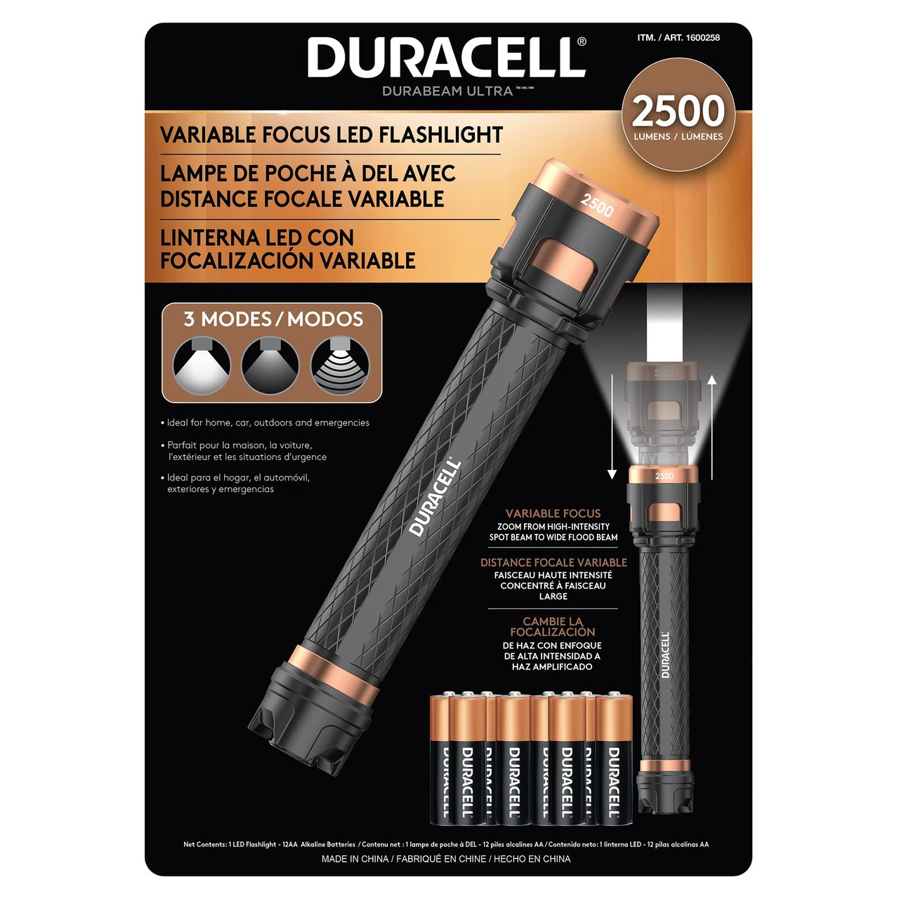 Duracell Durabeam Ultra 2500 Lumen Variable Focus LED Flashlight - Image 1
