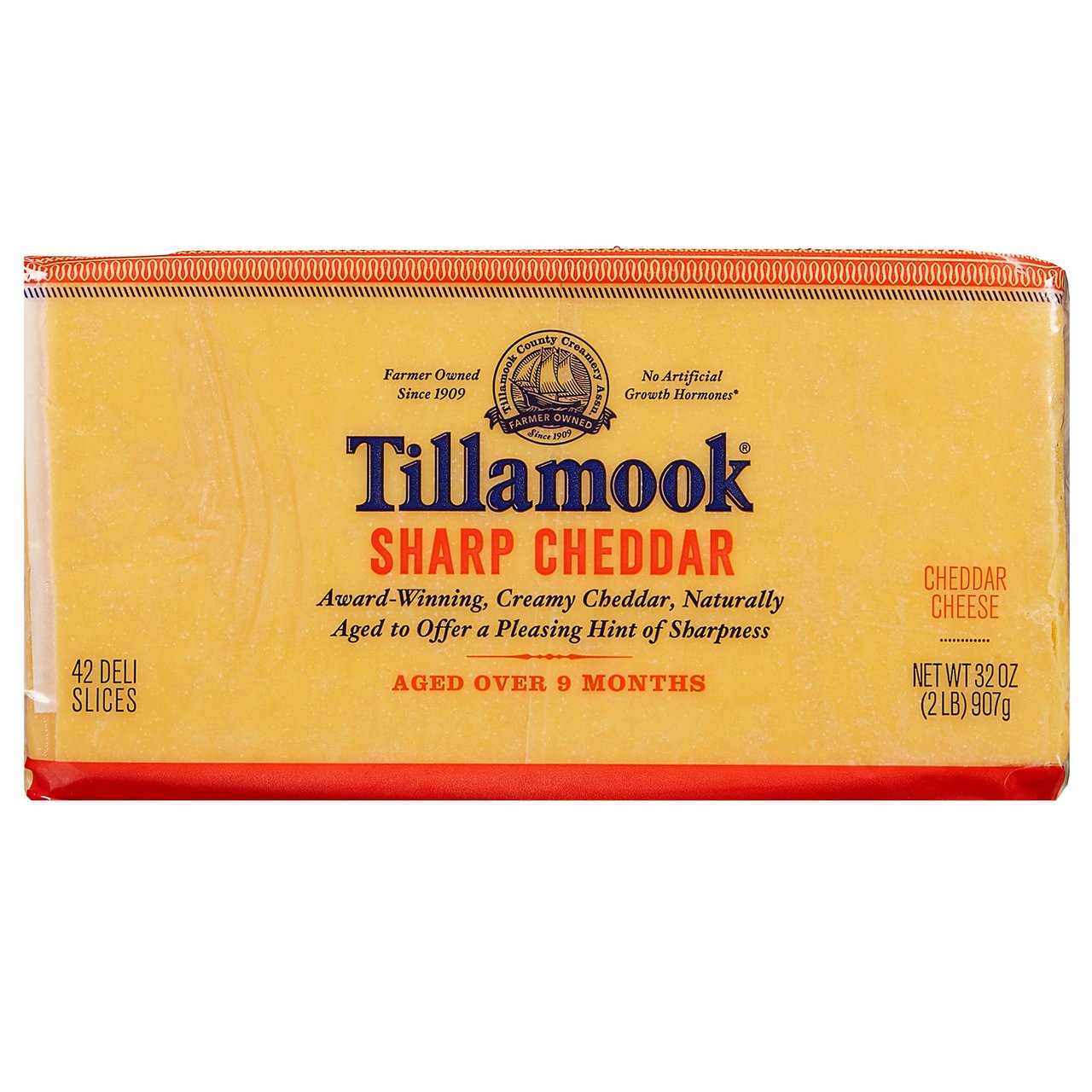Tillamook Sliced Sharp Cheddar 42 CT / 2 lb - Image 1