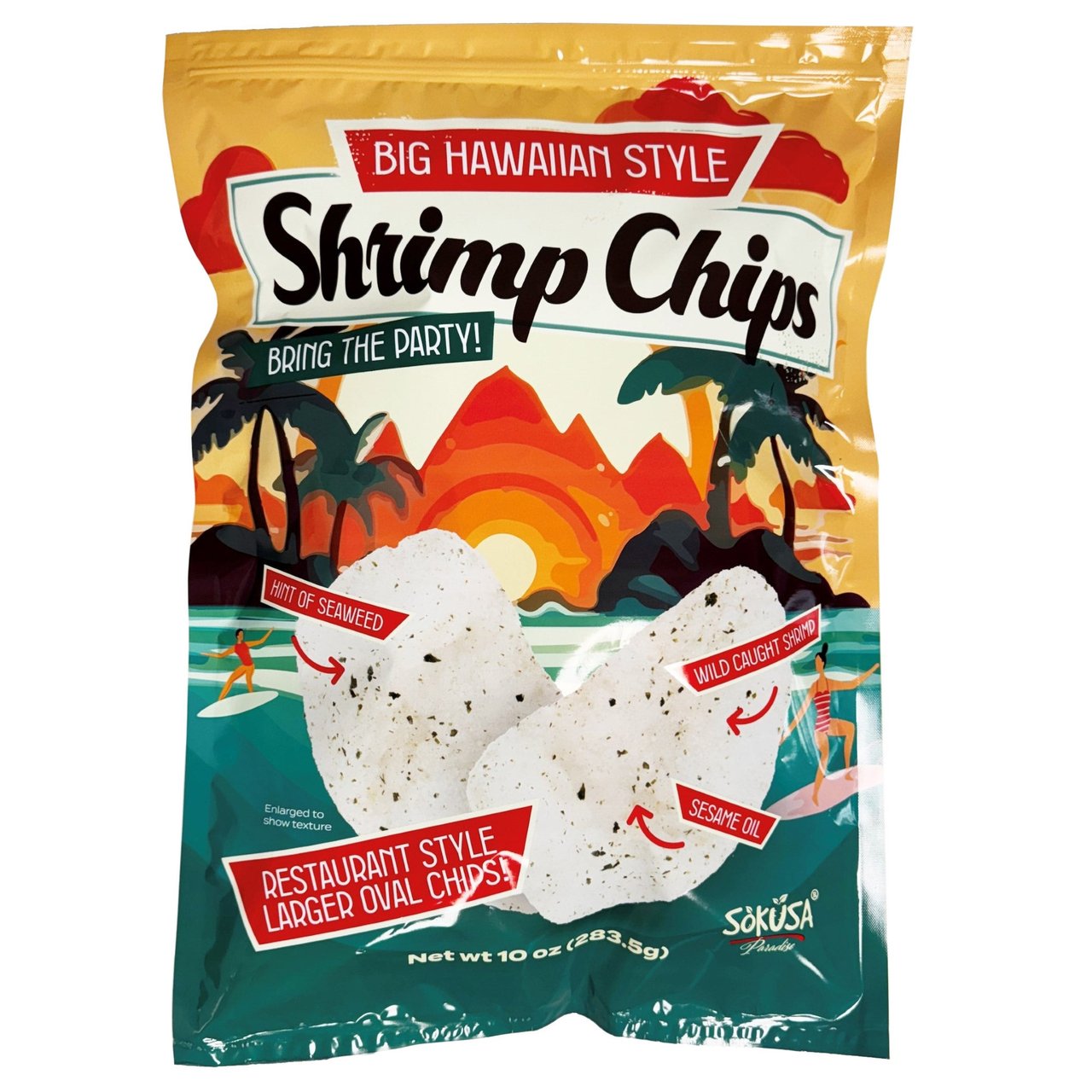 SoKusa Big Hawaiian Style Shrimp Chips 10 oz - Image 1