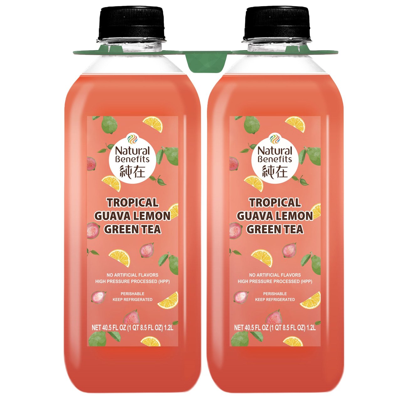 NATURAL BENEFITS GUAVA LEMON GREEN TEA JUICE 2/40.5 OZ - Image 1