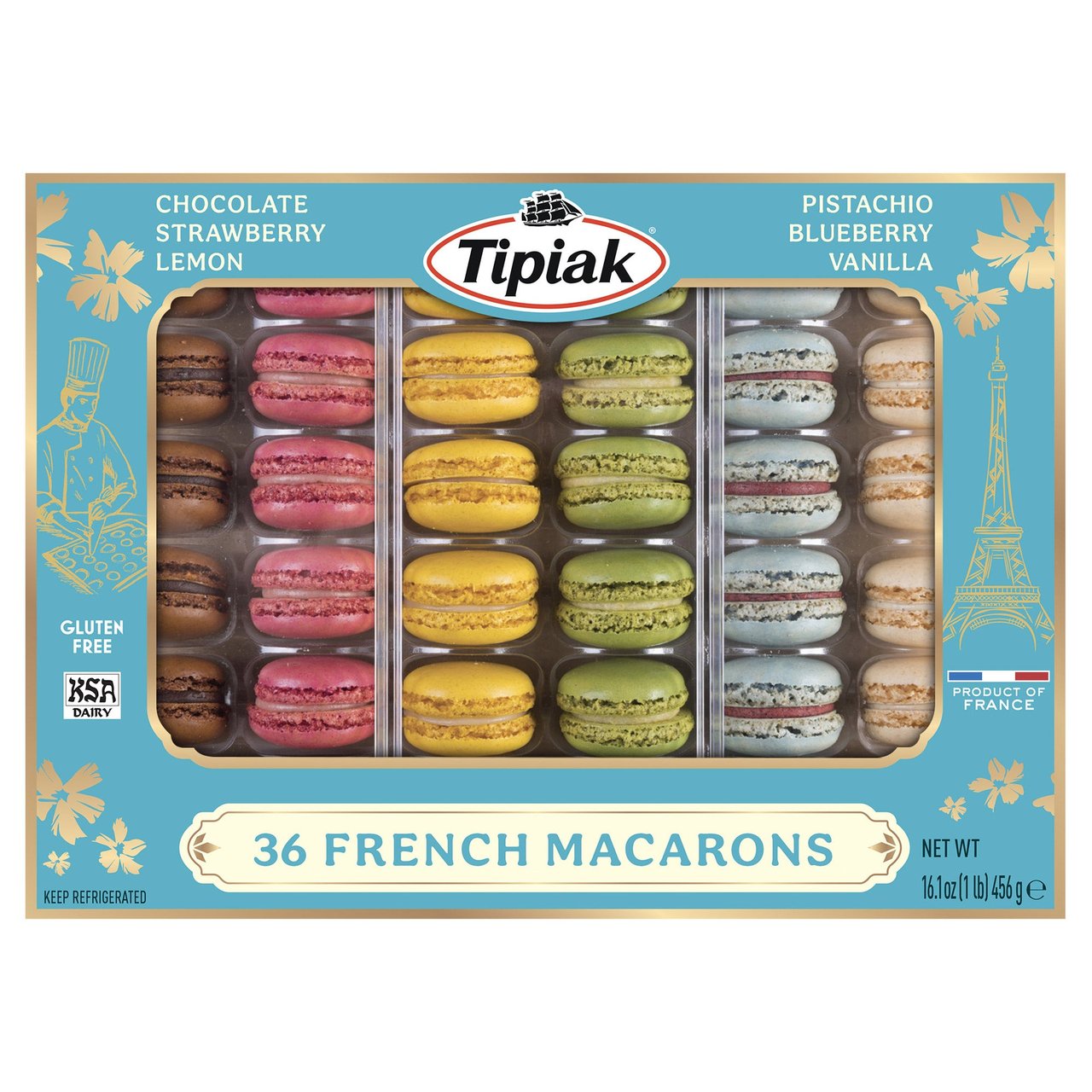 Tipiak French Macarons 36 CT, 16.1 oz (1.005 lb) - Image 1