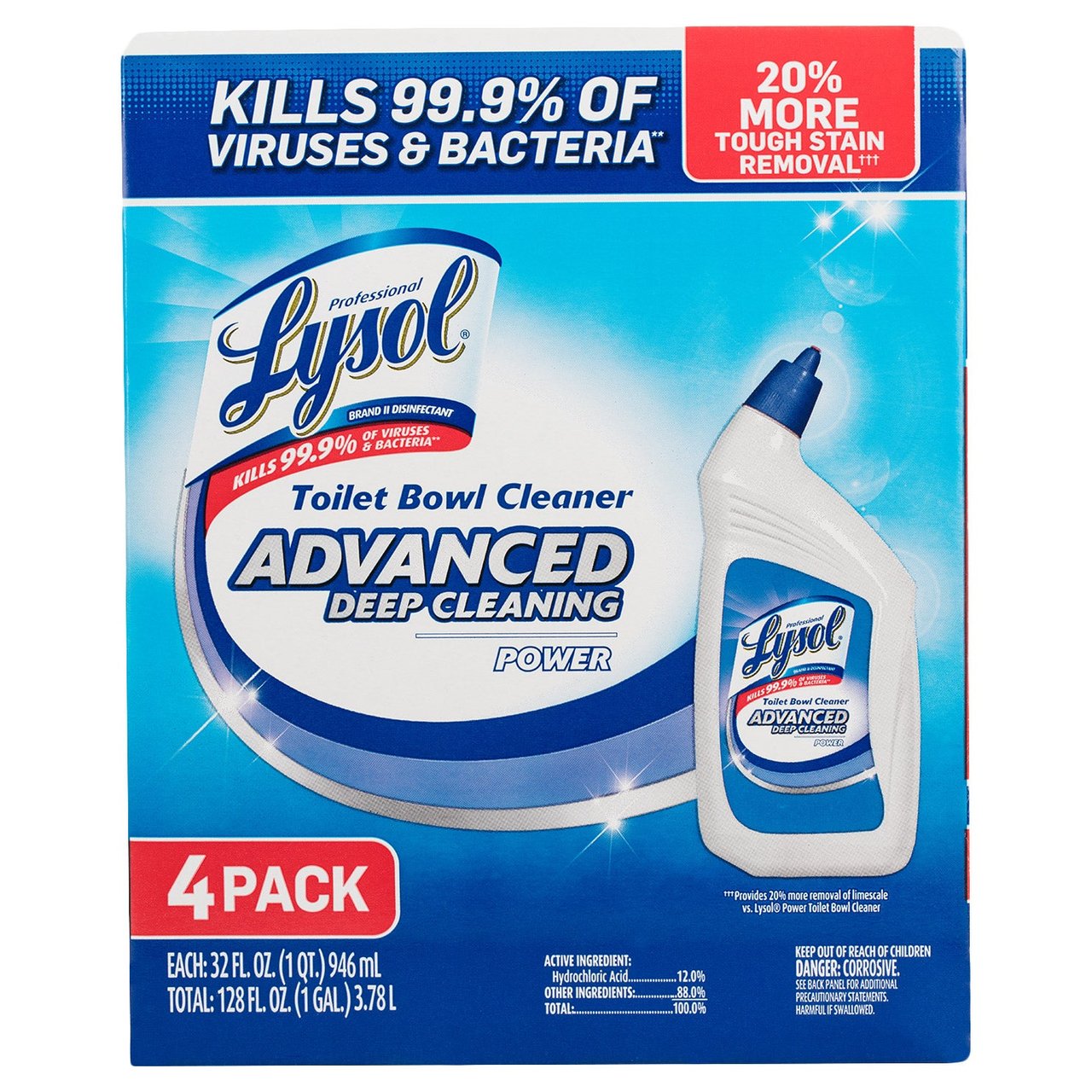 Lysol Advanced Toilet Bowl Cleaner 4 Pack 32 Ounces Each - Image 1