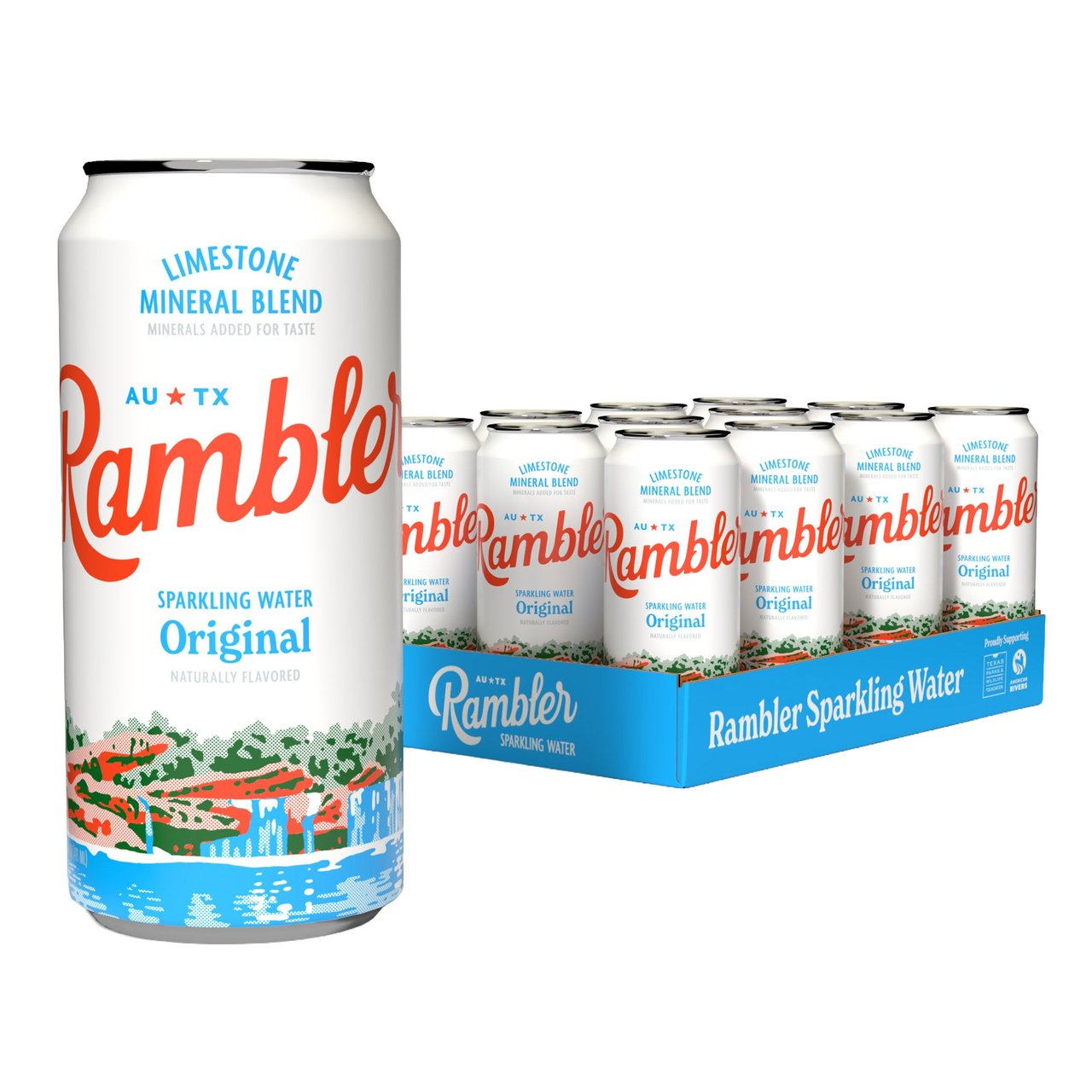 Rambler Sparkling Water, Original, 12-Pack / 16 oz Tallboy Cans - Image 1