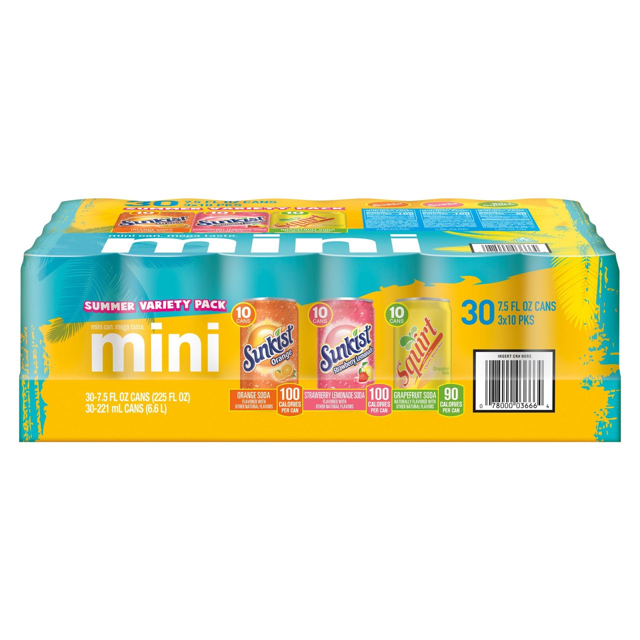 Squirt/Sunkist Mini Can Summer Variety Pack, 7.5 fl oz, 30 ct - Image 1