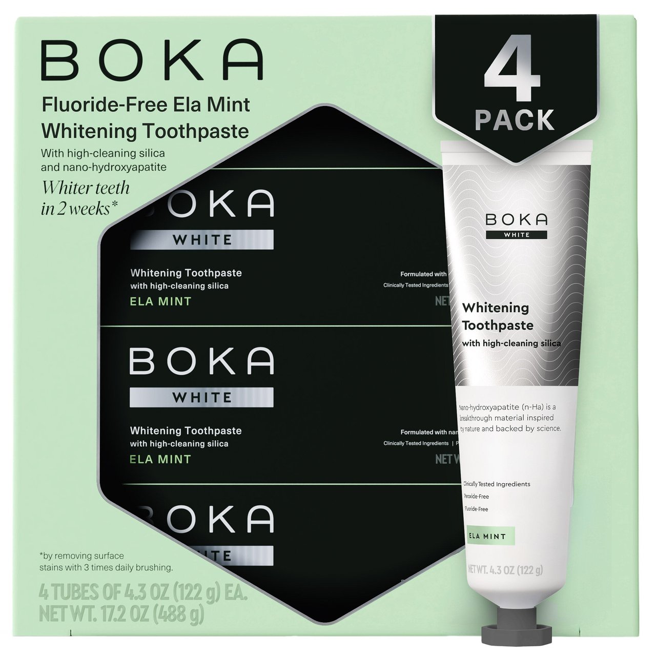 BOKA ELA MINT WHITENING* TOOTHPASTE 4/4.3 OZ - Image 1