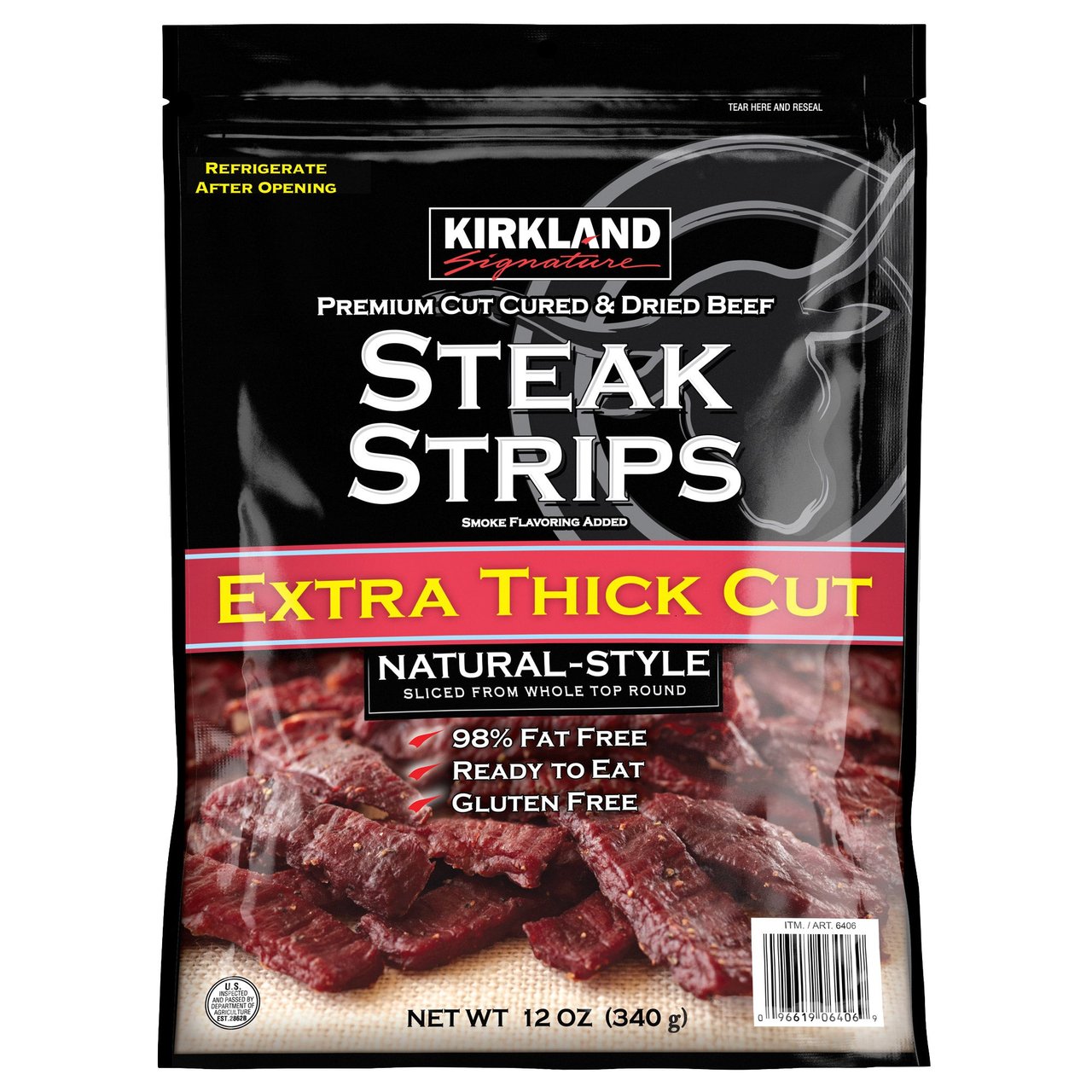Kirkland Signature Premium Extra Thick Steak Strips 12 oz - Image 1