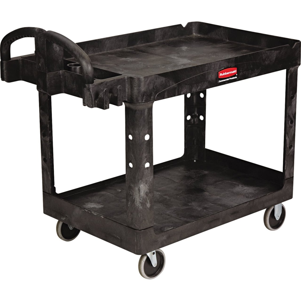 Rubbermaid BRUTE 2-Shelf Utility Cart, Black (RCP452088BK) - Image 1