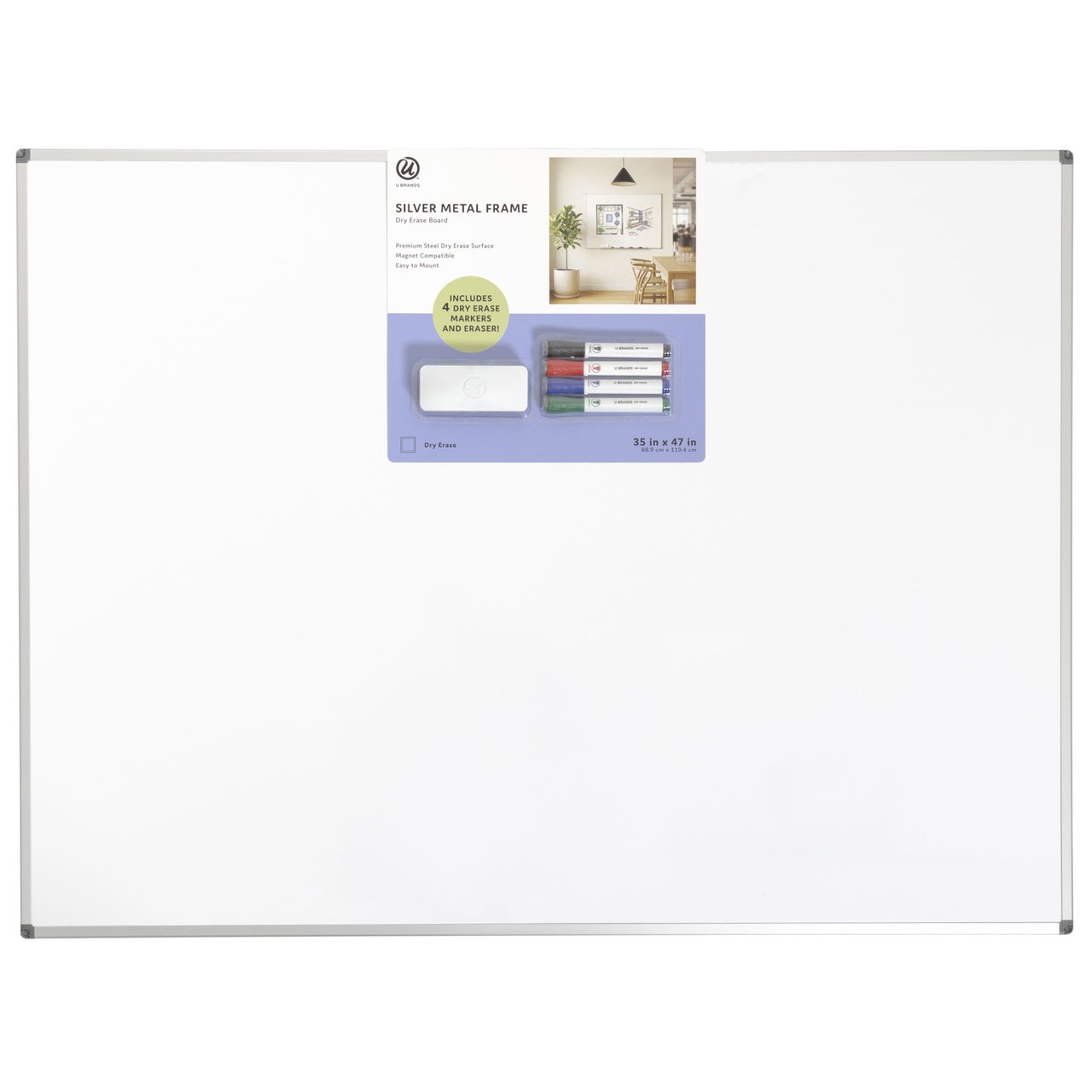 U BRANDS DRY ERASE BOARD KIT 35" X 47"