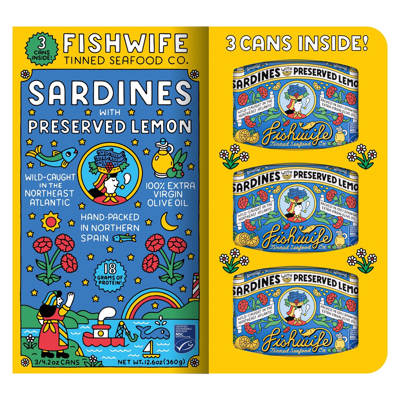 Fishwife Sardines in Olive Oil with Preserved Lemon, 3-Pack (4.2 oz) - Image 1