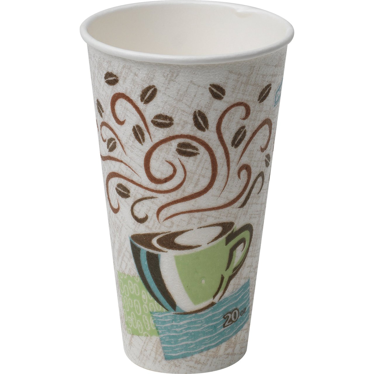 Dixie PerfecTouch Insulated Paper Hot Cups, 20 oz, Coffee Haze Design, 500 CT