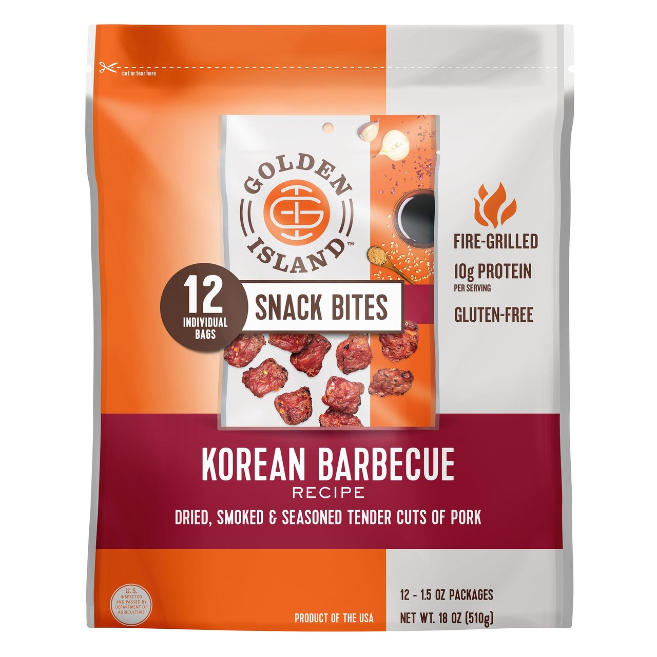 Golden Island Korean BBQ Snack Bites 18 Ounce Bag - Image 1