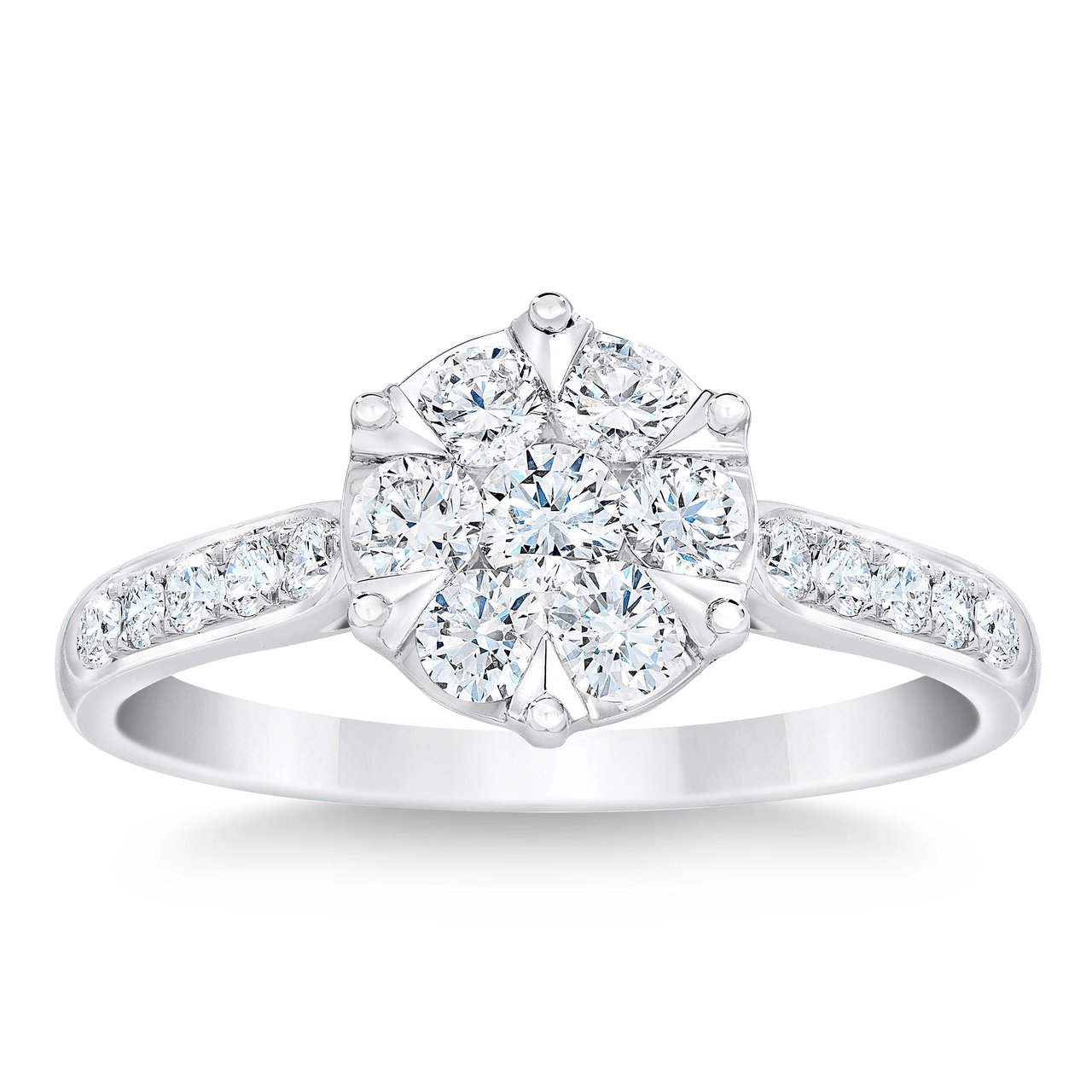 14kt White Gold VS2 G 0.75ctw Round Brilliant Diamond Ring, Size 5 - Image 1