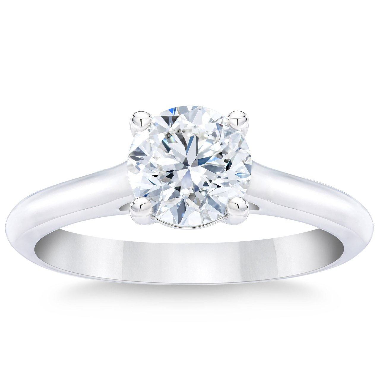 1.20 CT Round Brilliant Platinum Solitaire Ring, VVS2 Clarity, G Color - Image 1