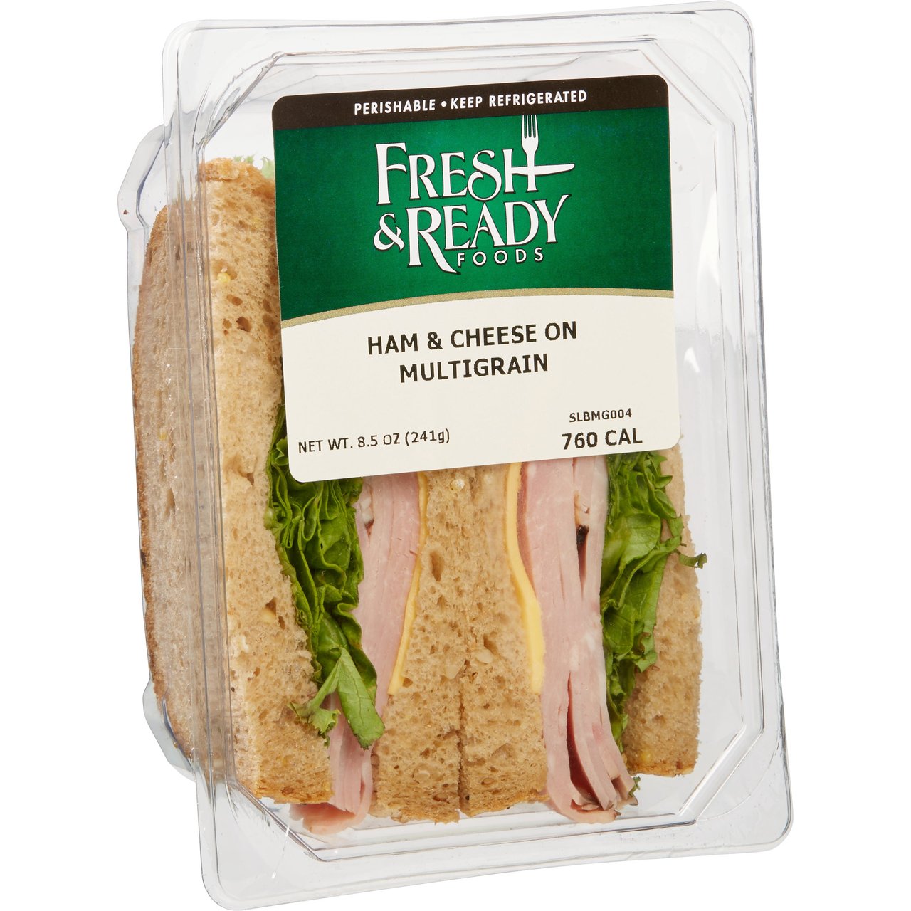 Fresh & Ready Ham & Cheese Sandwich on Multigrain, 4-Pack, 8.5 oz Each - Image 1