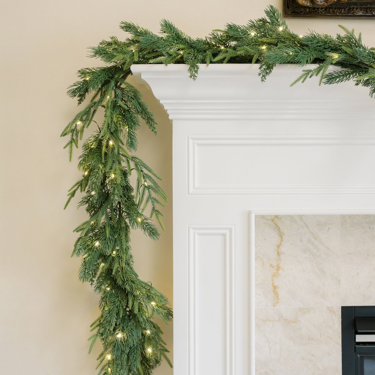 9' NORFOLK PINE PRE-LIT GARLAND - Image 1