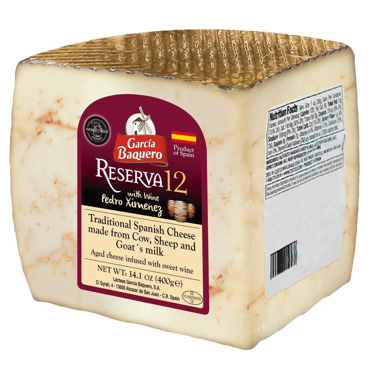 Garcia Baquero Reserva 12 Manchego Cheese, 14.1 Ounces - Image 1