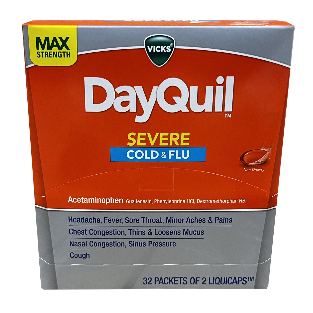 Vicks DayQuil Severe Cold & Flu 32 CT of 2 LiquiCaps - Image 1