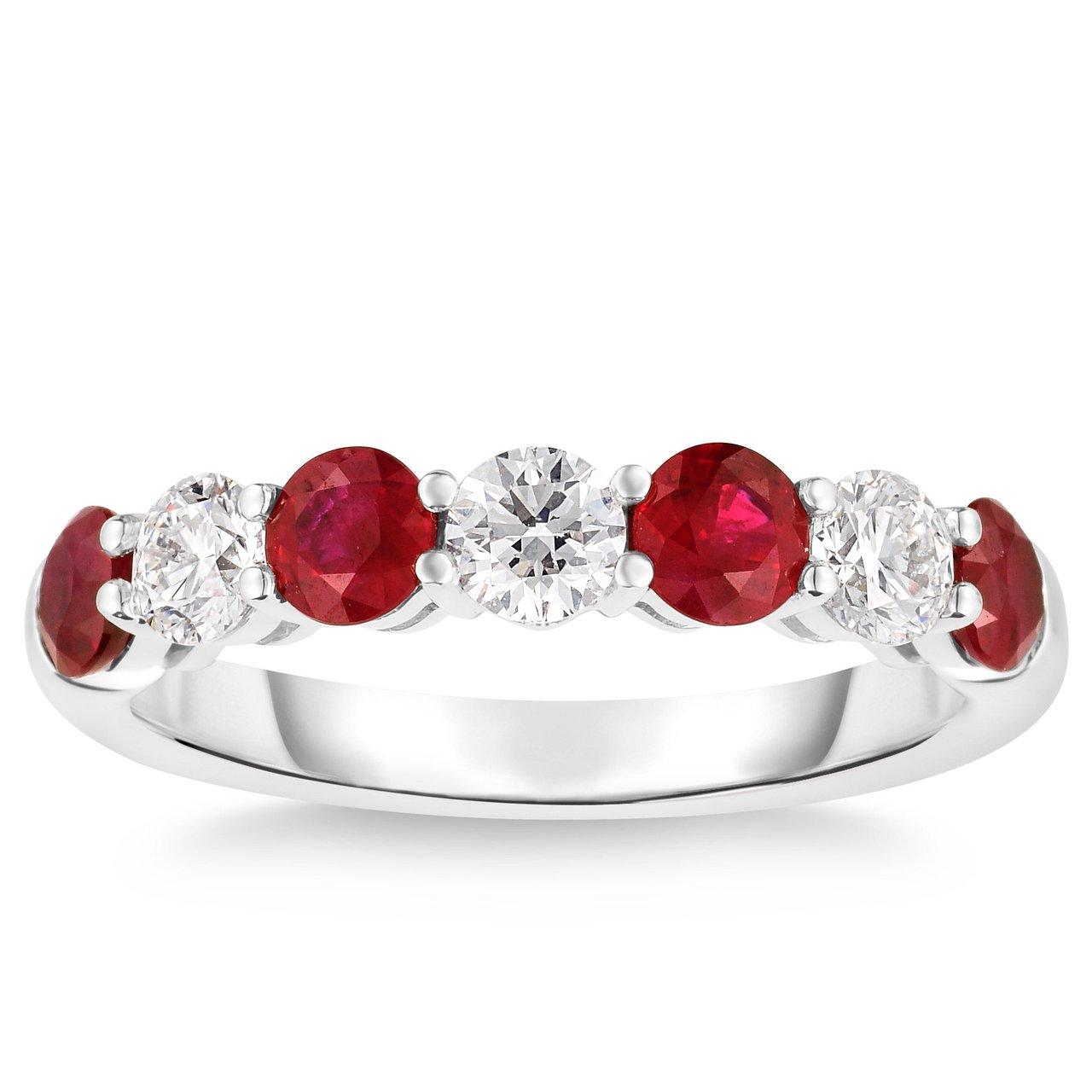 14kt White Gold 0.46 CTW VS2 I Diamond & Ruby Ring - Image 1