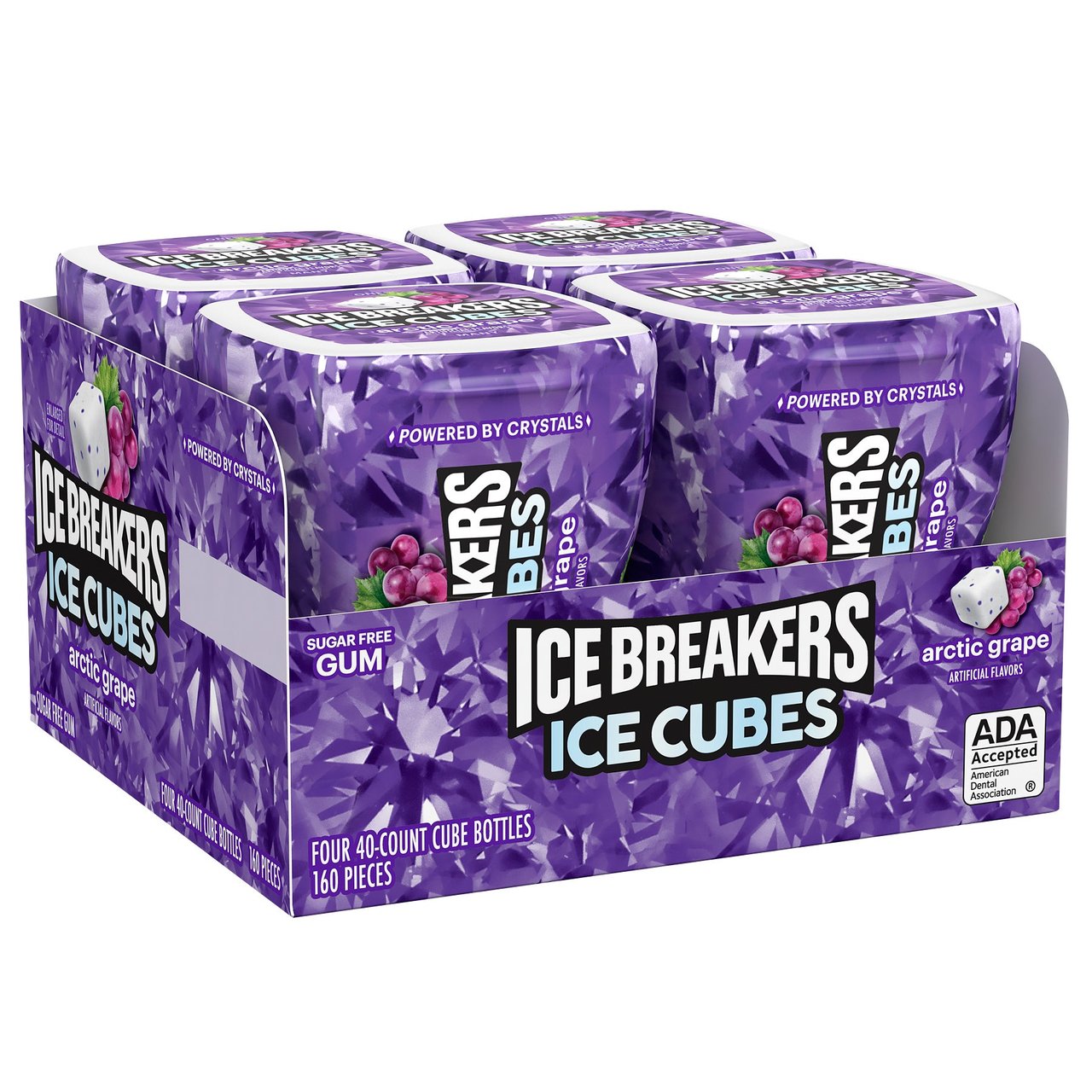 Ice Breakers Ice Cubes Arctic Grape Sugar Free Gum, 4 CT / 40 PC - Image 1