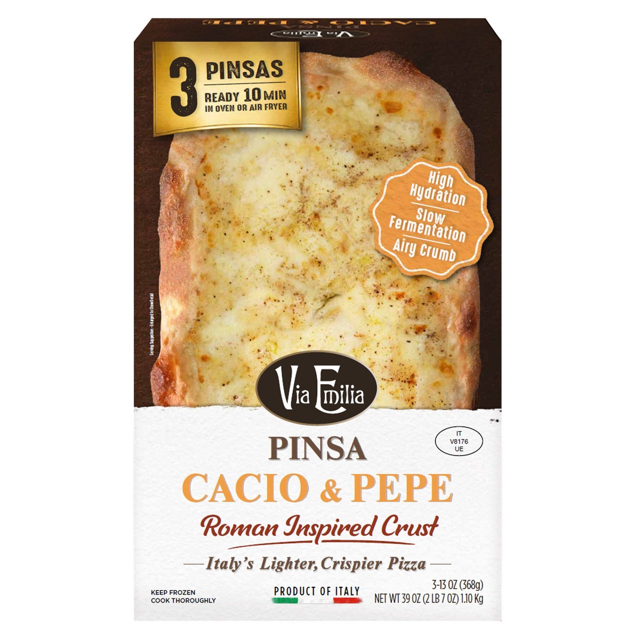 Emilia Cacio & Pepe Italian Pinsa, 3 x 13 oz - Image 1
