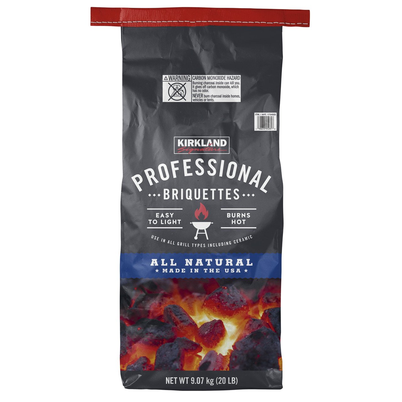 Kirkland Signature Charcoal Briquettes, 2/20 lb - Image 1