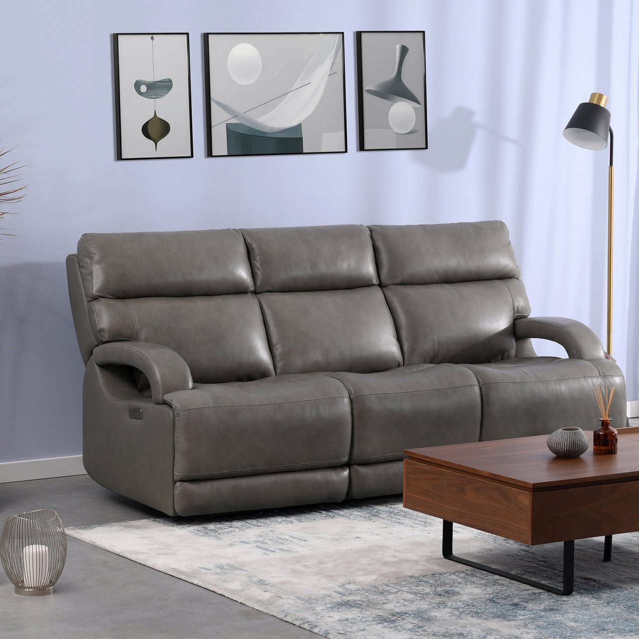 Simon Li Leather Power Reclining Sofa (#1325815) - $299.97