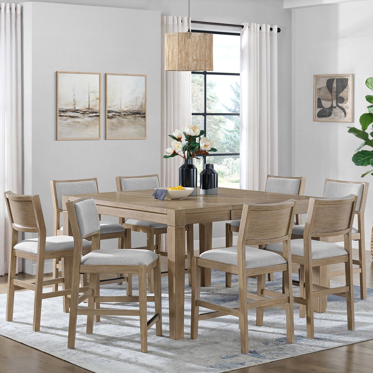FOREMOST HOME ASHTON 9-PIECE COUNTER HEIGHT DINING - Image 1