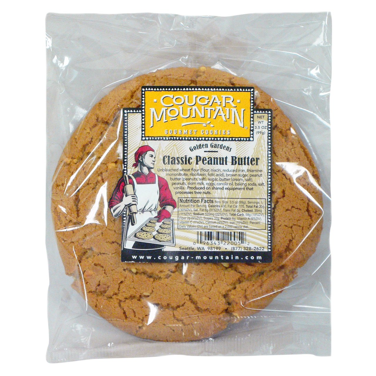 Cougar Mountain Gourmet Cookies, Classic Peanut Butter, 24 CT - Image 1