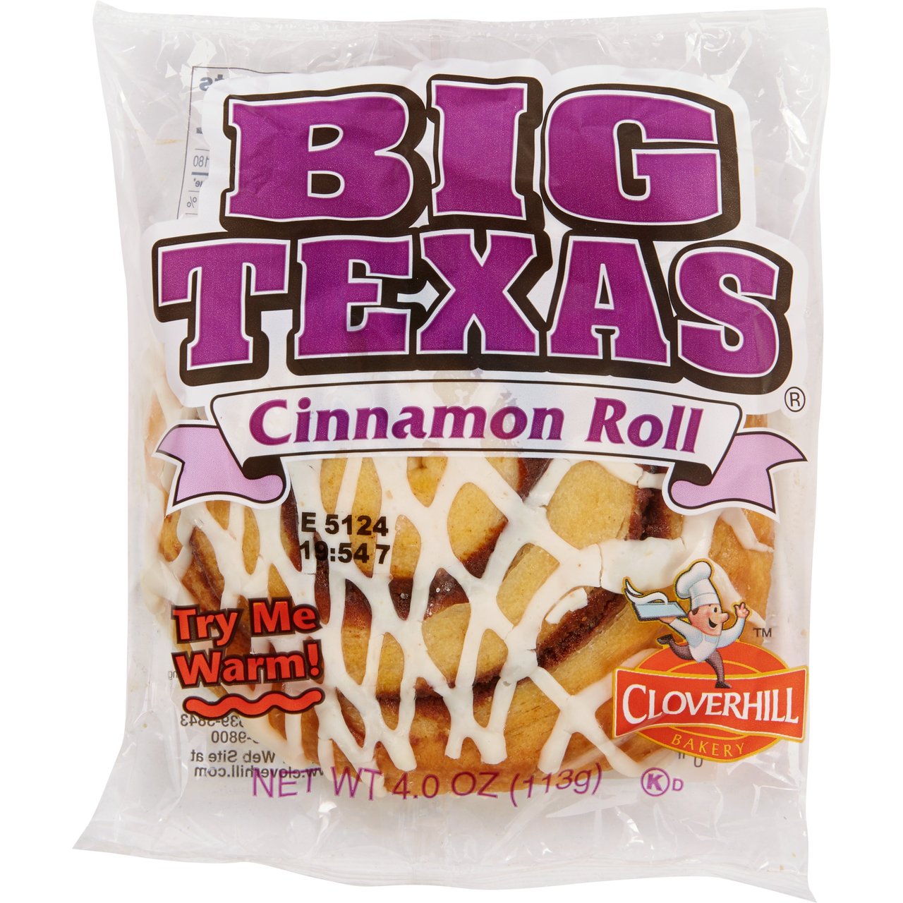 Big Texas Cinnamon Roll Cloverhill 12/4 oz - Image 1