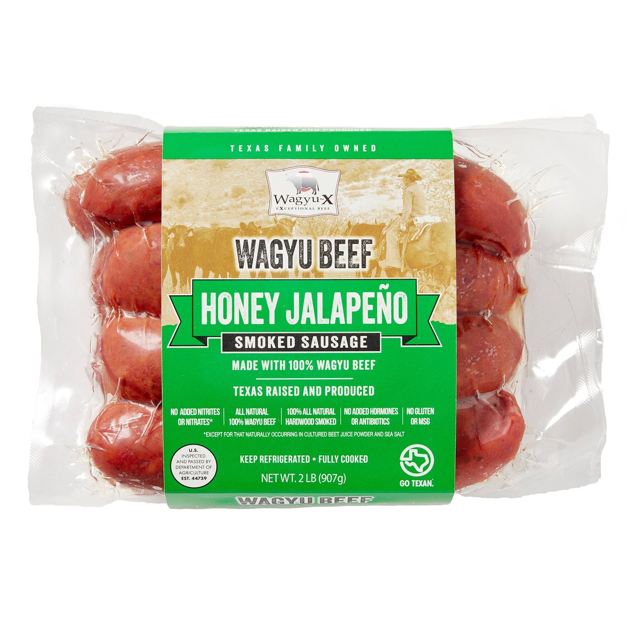 Wagyu X Honey Jalapeño Smoked Sausage, 2 lb - Image 1