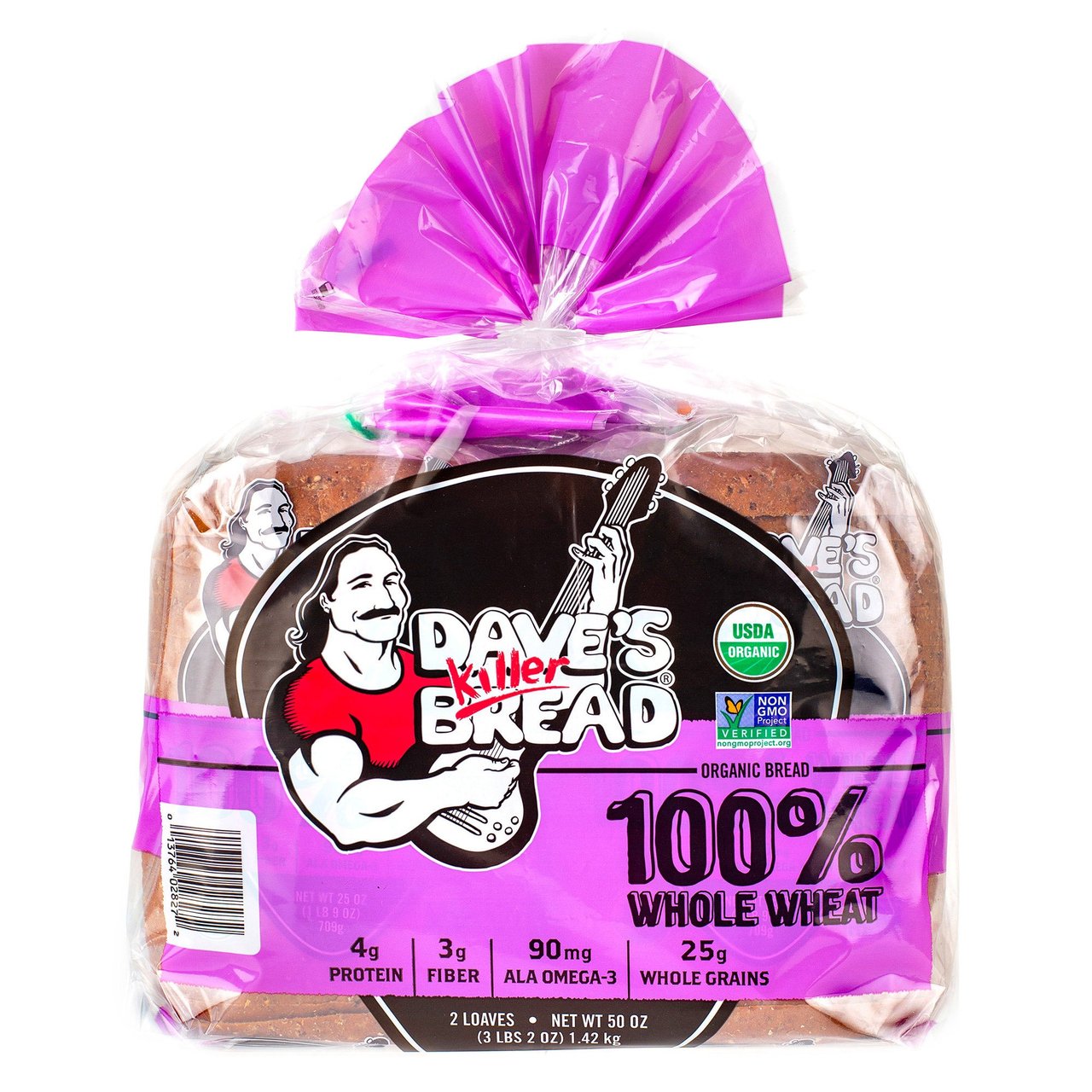 Dave's Killer Bread Organic 100% Whole Wheat Bread 2/25 oz - Image 1