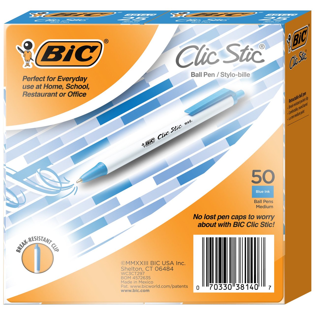 BIC Retractable Ballpoint Blue 50 Count - Image 1