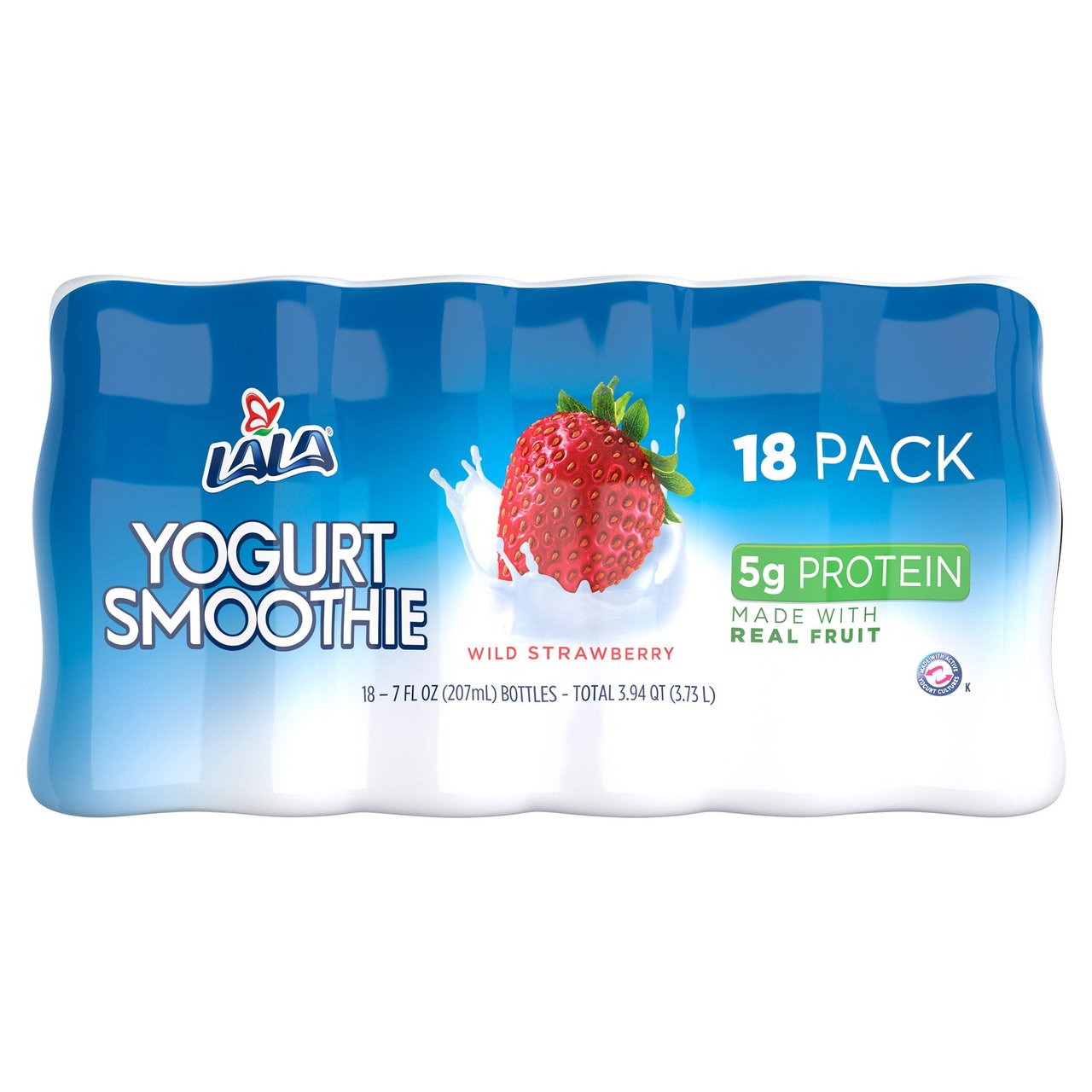 LALA Drinkable Yogurt Strawberry, 18 Count, 7 Ounce Bottles - Image 1