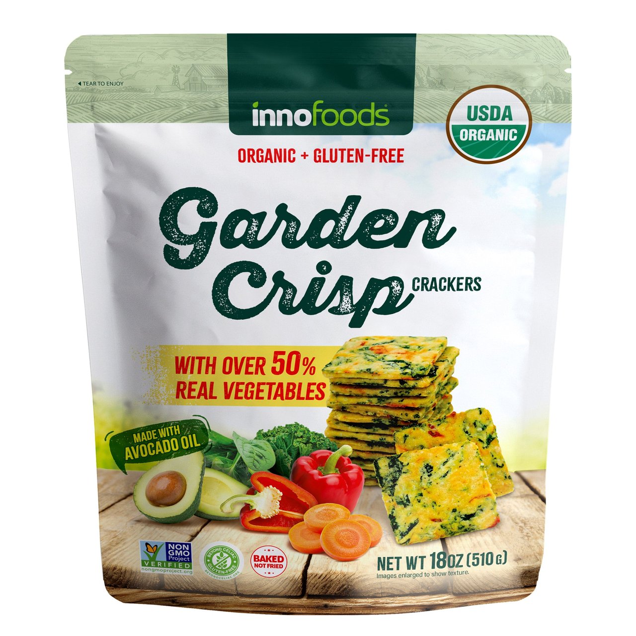 Organic Garden Crisp Crackers 18 oz - Image 1