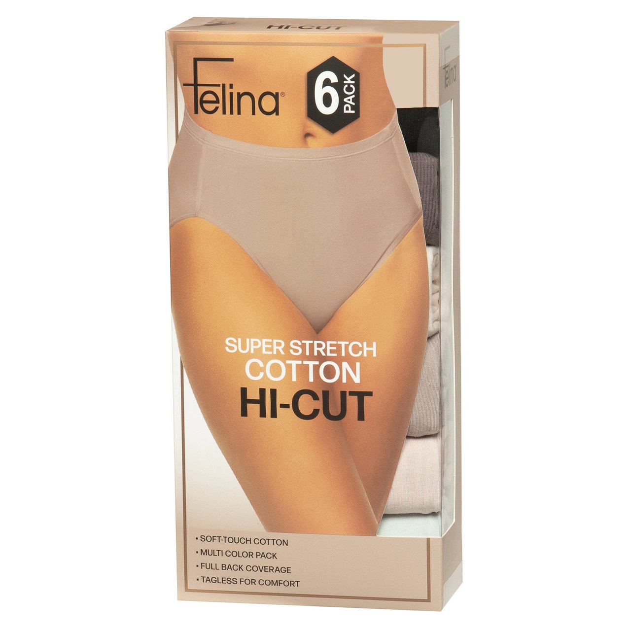Felina Women's Hi-Cut Underwear, 6-Pack - Image 1